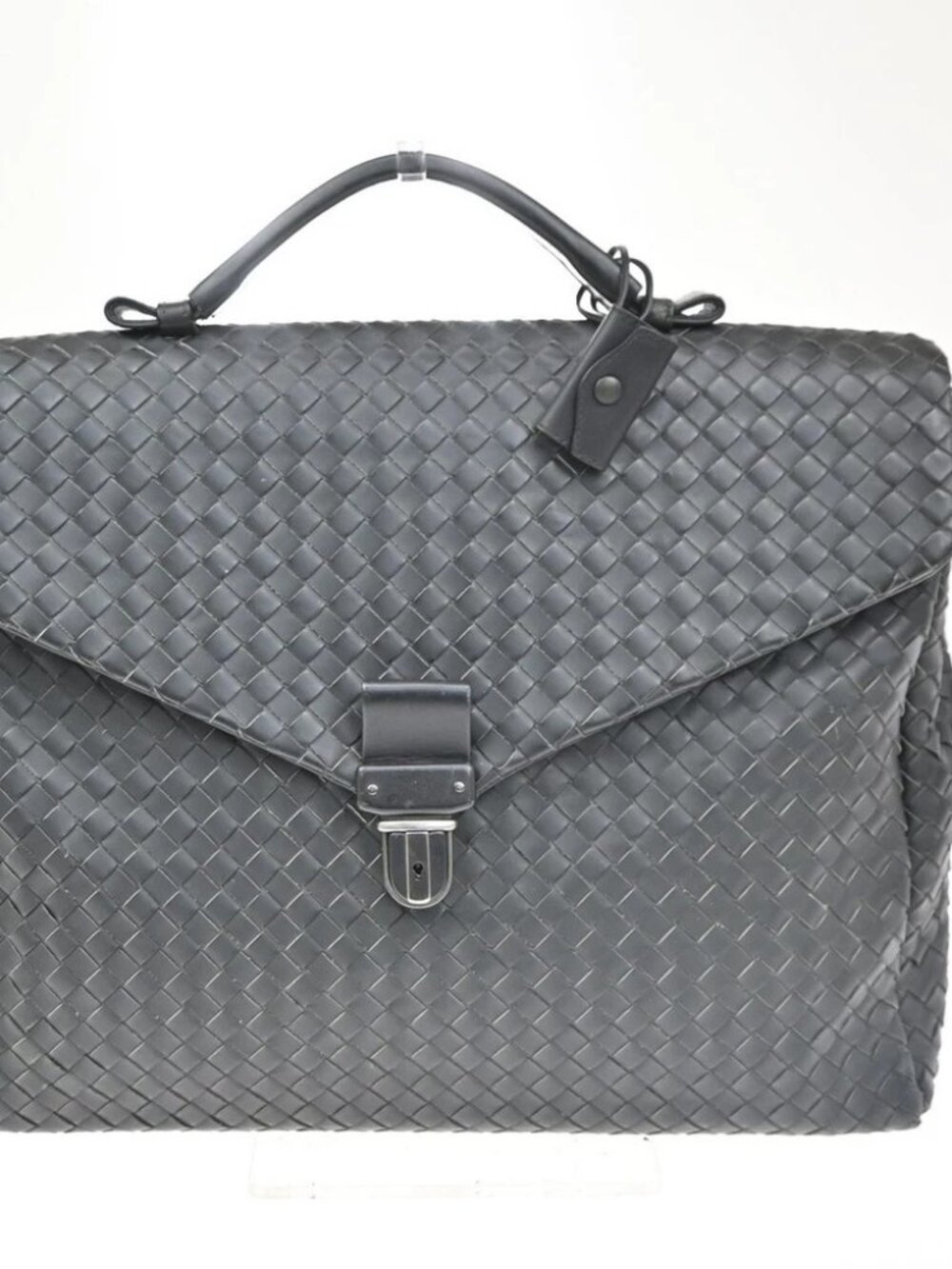 BOTTEGA VENETA Logo Intrecciato Briefcase Hand Bag Leather BK Italy SHW 79TA708